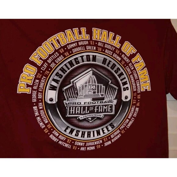 Pro Football Hall Of Fame WASHINGTON REDSKINS adult SMALL tee shirt - Picture 4 of 8